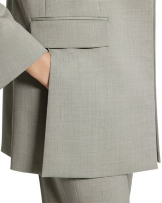 Relaxed Slash Wool Blend Blazer