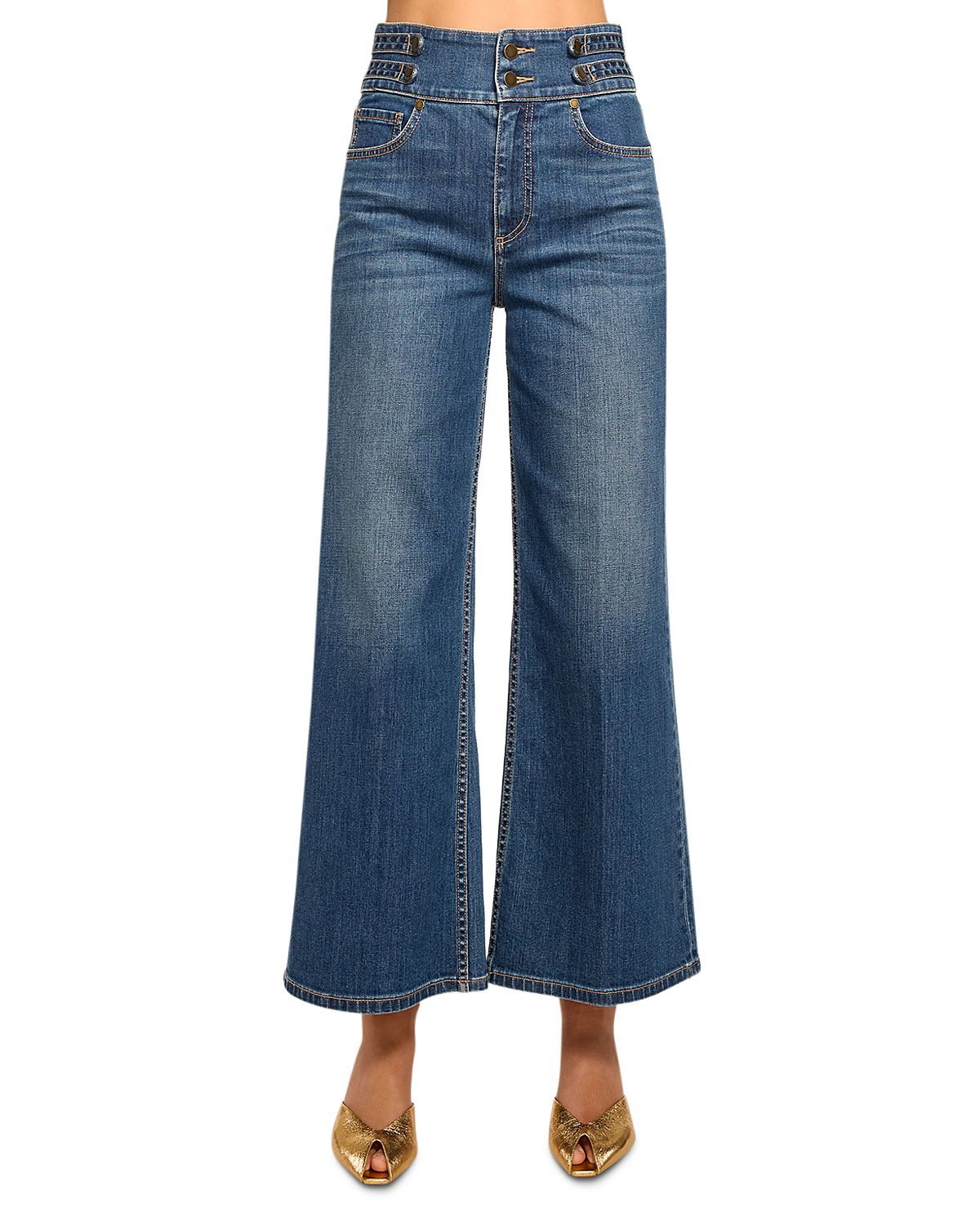 Ramy Brook Liv High Rise Ankle Wide Leg Jeans
