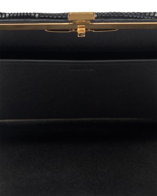 Lizard-Embossed Leather Frame Wallet