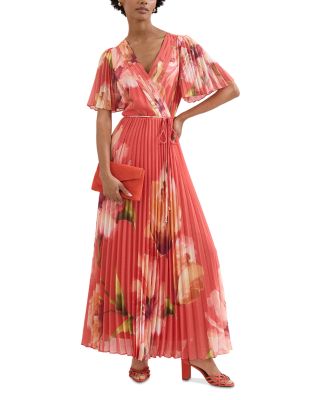 Abigail Pleated Print Maxi Dress
