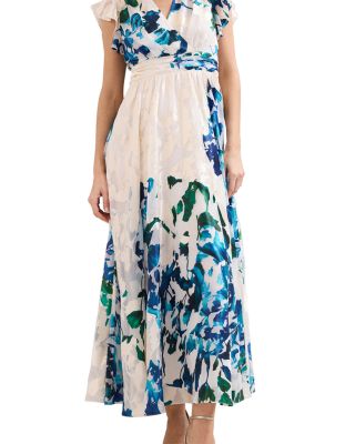 Liana Blue Burnout Maxi Dress