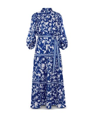 blue shirt dress with flowers Modest Dusty Blue Bridesmaid Dresses Tea-Length Short Sleeves Ruffles main image 0