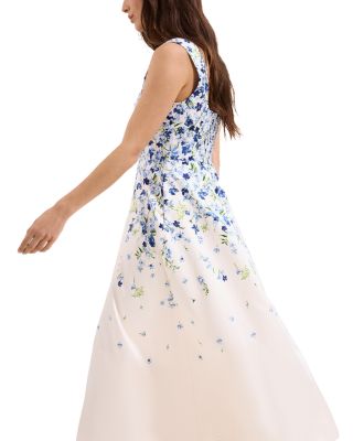 Orla Cream Satin Floral Midi Dress