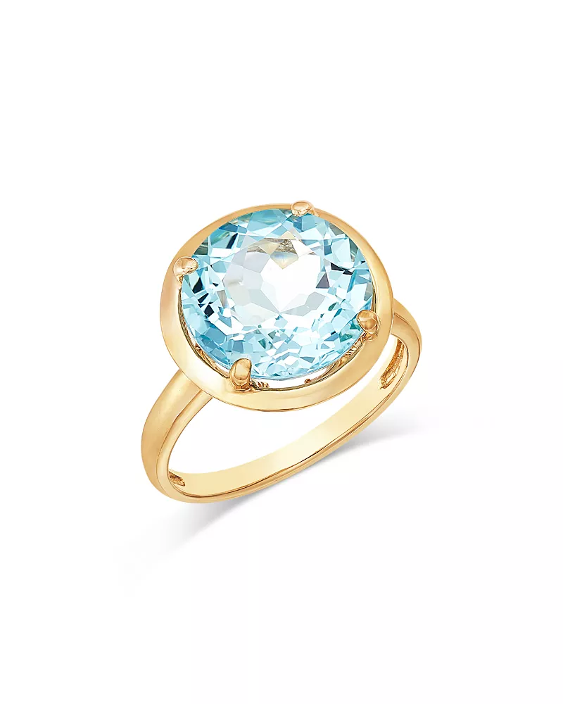 Bloomingdale's Fine Collection Sky Blue Topaz Solitaire Ring in 14K Yellow Gold