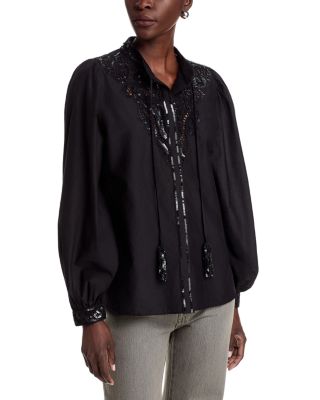 Harper Sequinned Embroidered Blouse