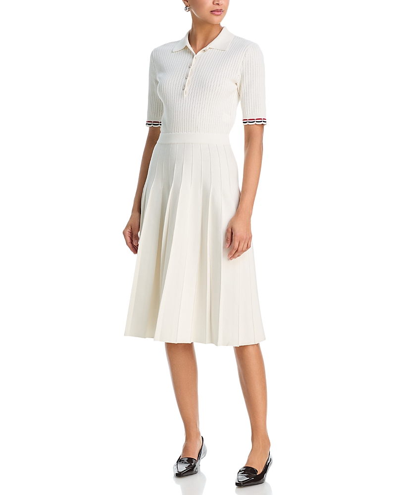 Thom Browne Pointelle Rib Stitch Polo Dress