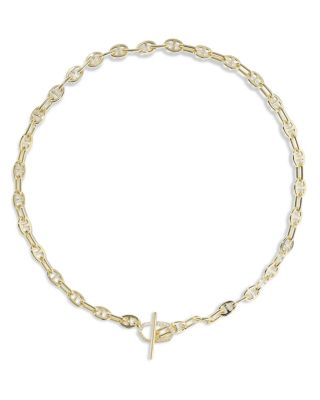 Elisa Pav&eacute; Toggle Mariner Chain Necklace, 18" 