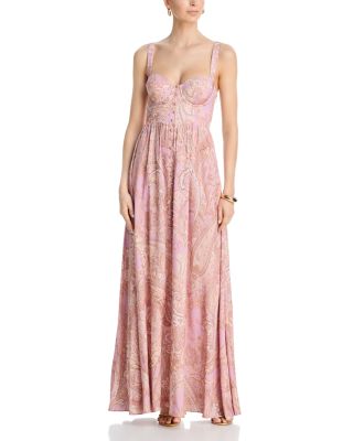 Rosette Printed Maxi Dress