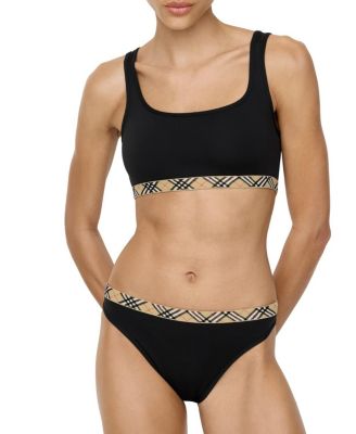 Check Trim Bikini Top