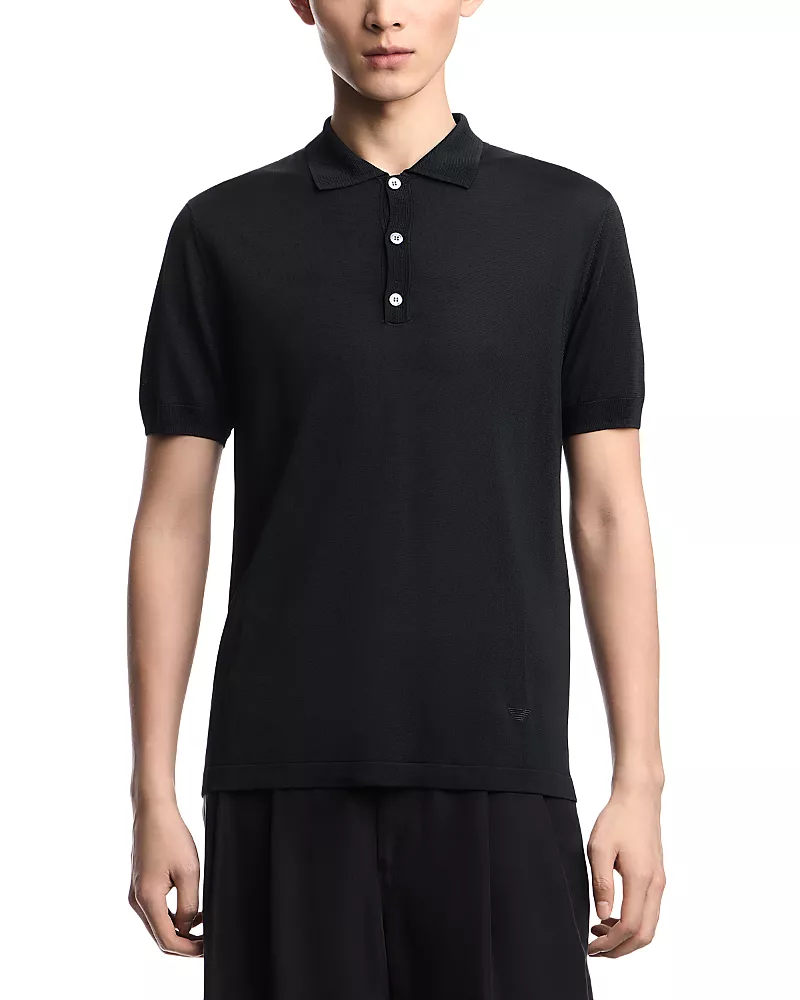 Emporio Armani Regular Fit Plain Knit Pullover Sweater Polo