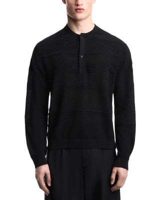 Regular Fit Pullover Henley Sweater