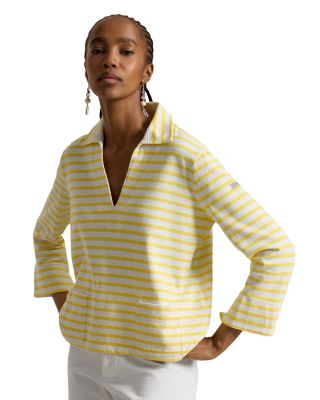 Striped Split Placket Mariner Tee