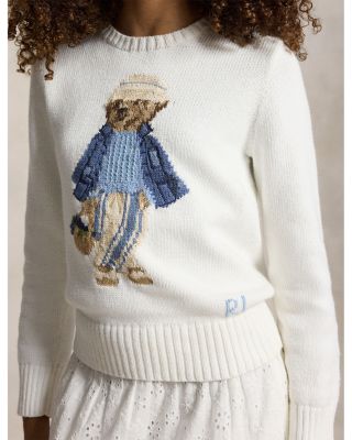 Girls' Polo Bear Cotton Sweater - Big Kid