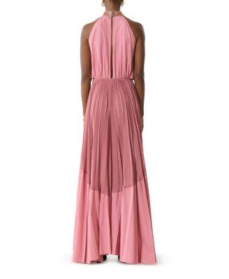 Pleated Dress In Charmeuse And Cotton