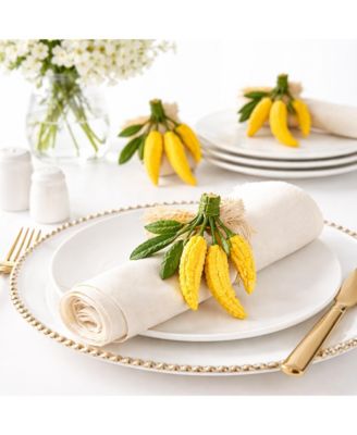  Yellow Chili Pepper Napkin Ring - Set of 4