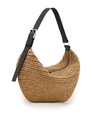 Luna Medium Raffia Shoulder Bag