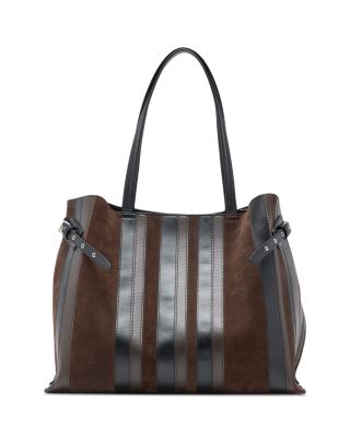 Days Large Striped Leather & Suede Tote Bag