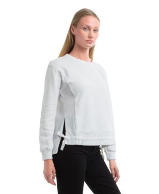  Side Panel Woven Mix Sweatshirt