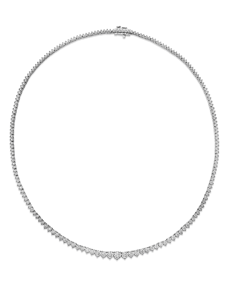 Bloomingdale's Fine Collection Certified Diamond Graduated Tennis Necklace in 14K White Gold, 3.0 tcw