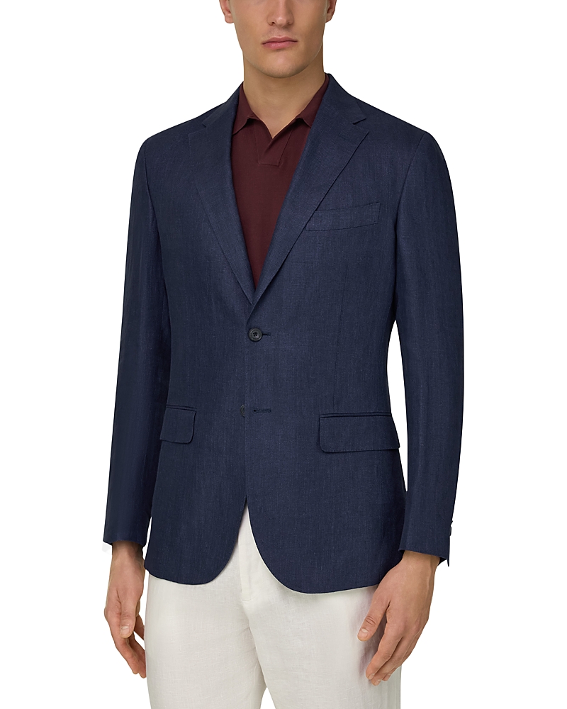 Boggi Milano Regular Fit Micro Texture Linen Suit Jacket