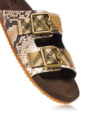 Women's Urchin Embossed Check Slide Sandals