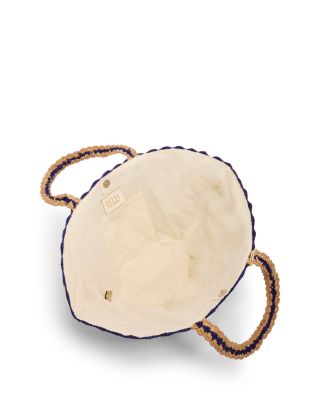 Stripe Fan Raffia Tote