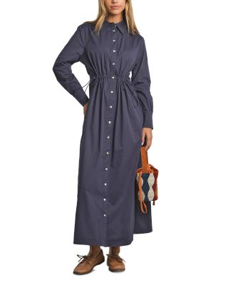 Drawstring Waist Maxi Shirtdress