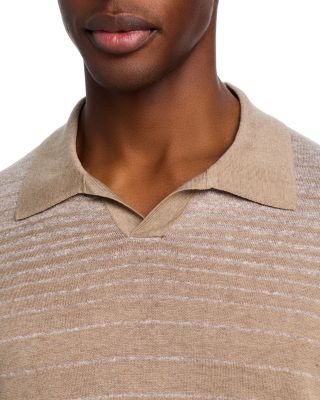 Tonal Stripe Knit Polo Shirt