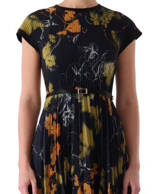 Chiffon Pleated Midi Dress