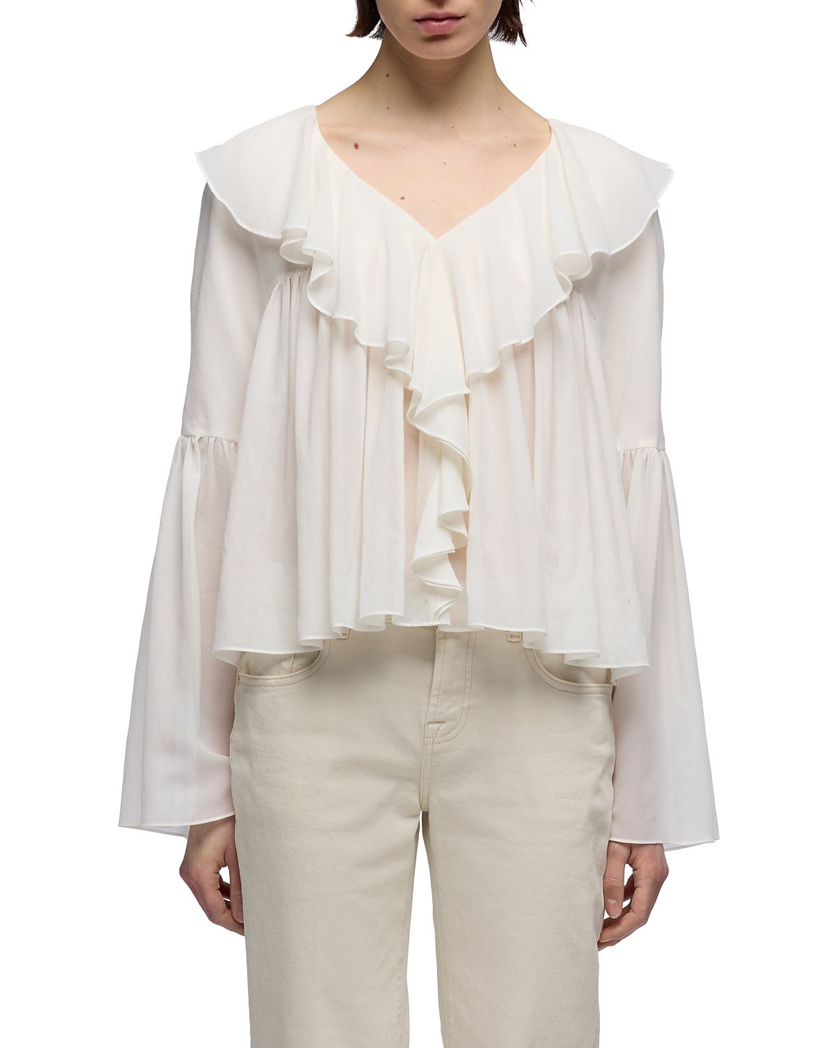 7 For All Mankind Flowy Long Sleeve Blouse