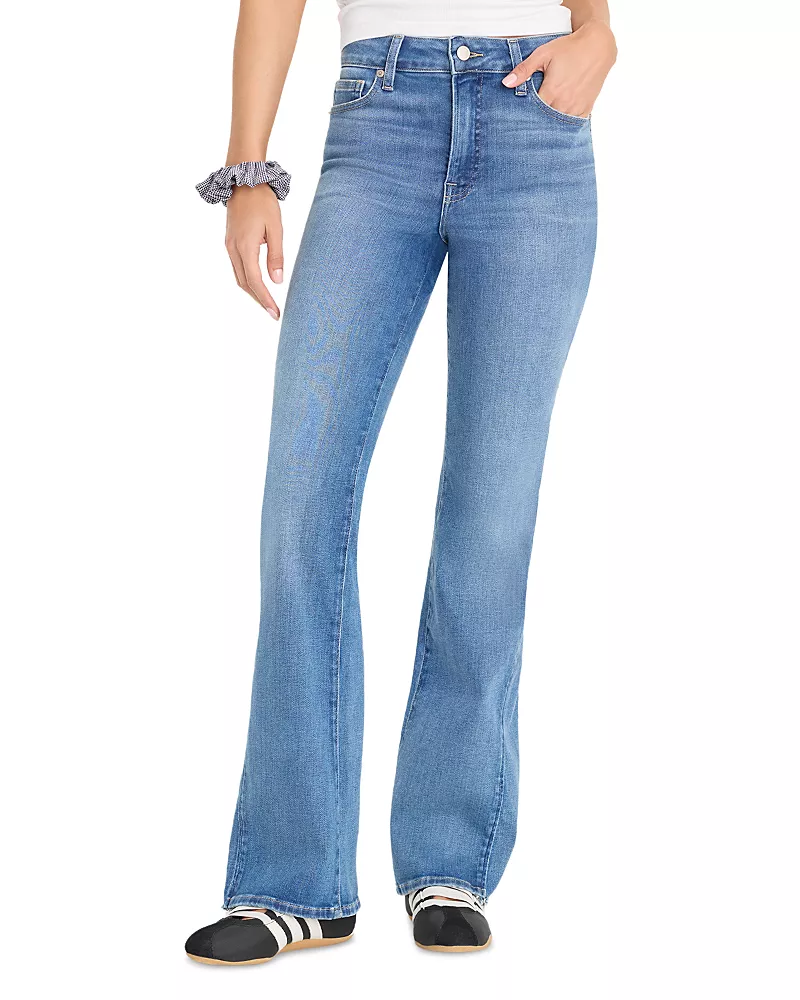 Good American Soft Tech Good Classic High Rise Bootcut Jeans in Indigo1238