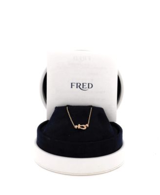  Small Force 10 Necklace 18K Gold with Pave Diamonds, 15.75"