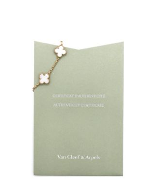  Vintage Alhambra 5 Motifs Bracelet 18K Gold and Mother of Pearl