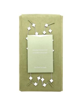  Vintage Alhambra 20 Motifs Necklace 18K White Gold and Mother of Pearl, 33.5"