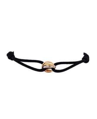  Trinity On Cord Bracelet Silk Cord with 18K Tricolor Gold