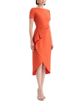 Short Sleeve Draped Waist Day Dress