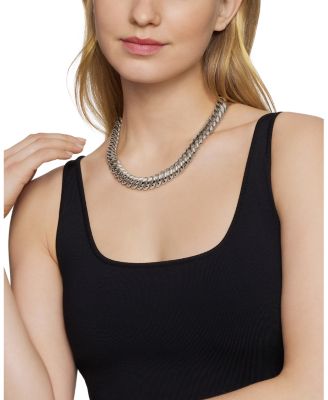 Sculpted Cable Necklace in Sterling Silver