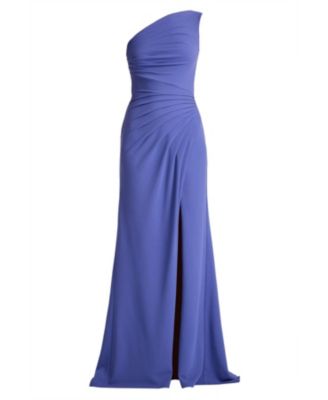  Lohner One-Shoulder Draped Gown