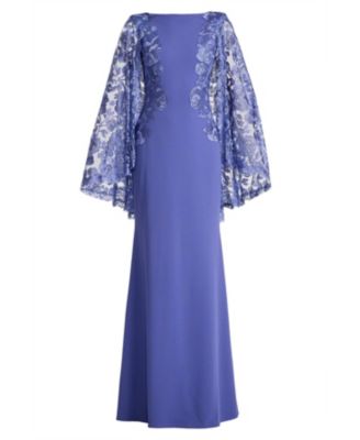  Margolin Embroidered Cape Gown