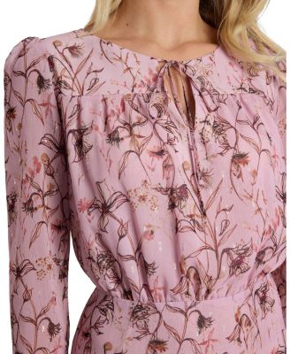  Tessa Long Sleeve Midi Dress in Floral Georgette