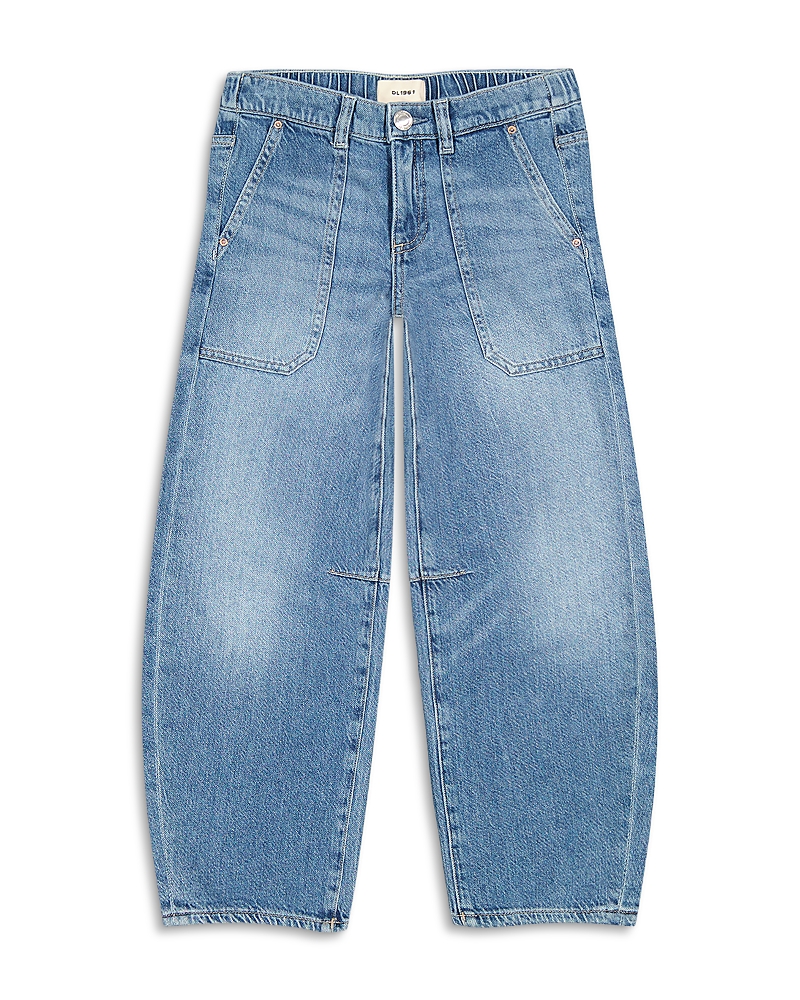 DL1961 Girls' Lilia Barrel Pull On Jeans in Meadow Lake - Little Kid