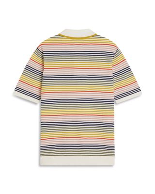 Striped Structured Knitted Regular Fit Polo