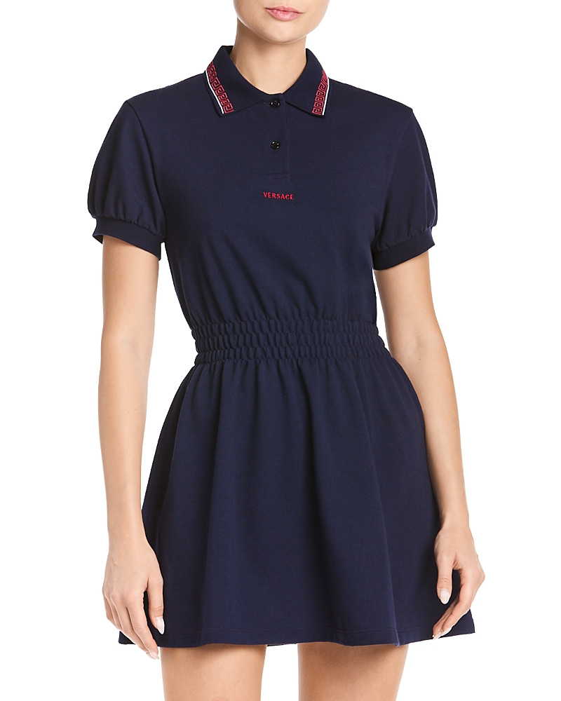 Versace Smocked Waist Mini Dress