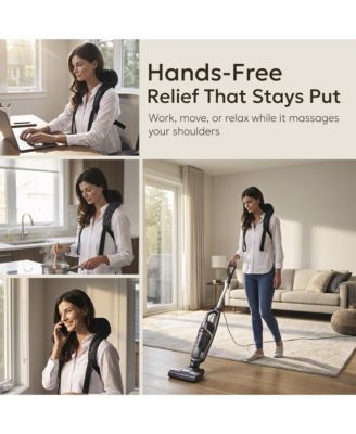 Wave Heated Neck & Back Massager with Heat, Cordless and Hands-Free