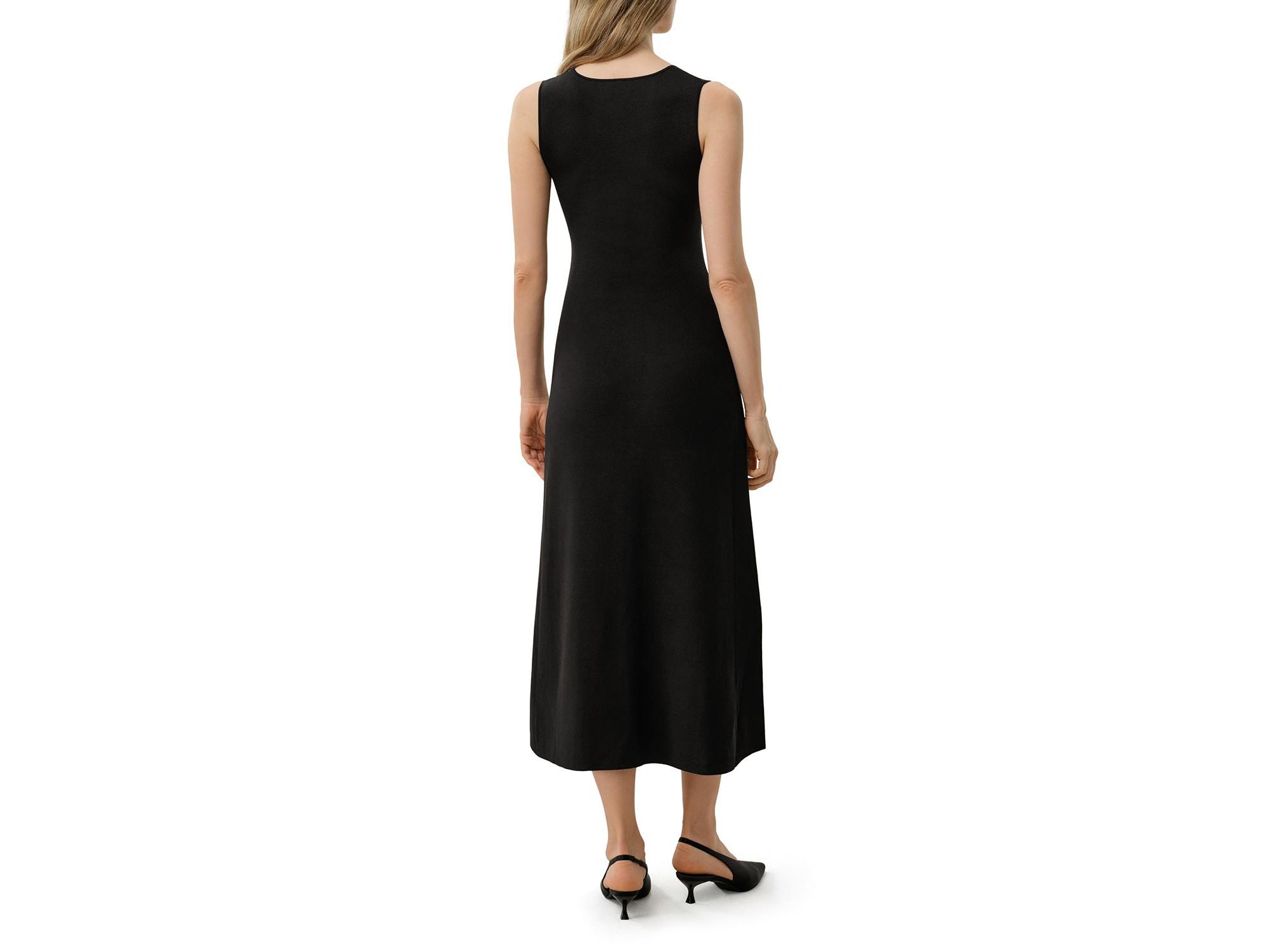 Soleil Silk-Viscose Knit V-Neck Dress — Image 3