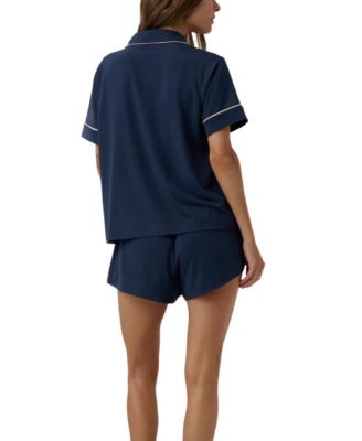 Slumberknit Shawl Collar Short Sleeve Short Set