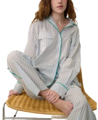 Airy Cotton Piped Button Down