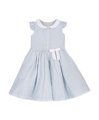  Girls' Ruffle Sleeve Linen Dress with Peter Pan Collar - Little Kid, Big Kid