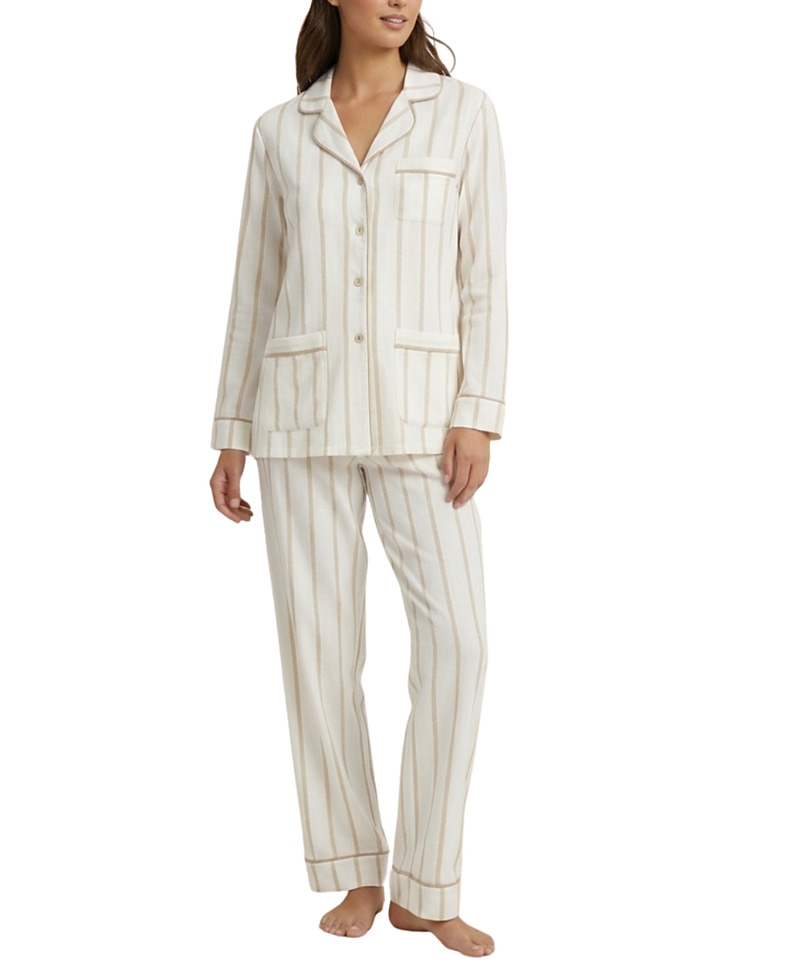 Kip Luxe Stretch Cotton Striped Pajama Set