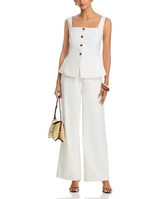 Lightweight Twill Square Neck Sleeveless Top